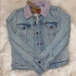 A purple interior Levi’s jean jacket